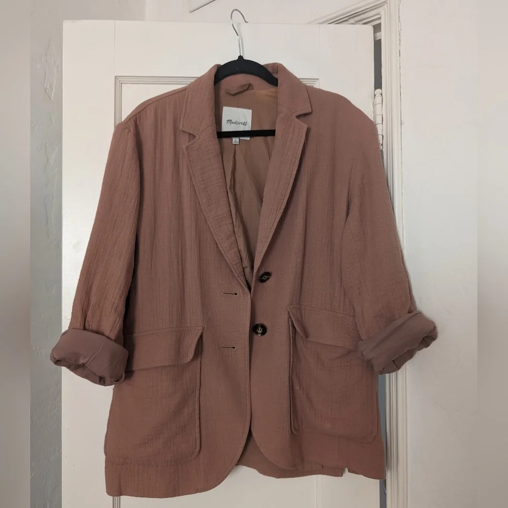 Madewell cotton-linen Larsen Blazer GUC - Picture 3 of 6